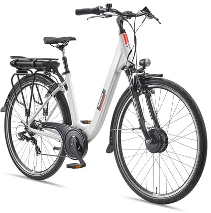 Telefunken E-Bike Damen 28 Zoll, Elektrofahrrad Frontmotor, 7-Gang Shimano Kettenschaltung, V-Bremsen - Pedelec Citybike, RC825 Multitalent
