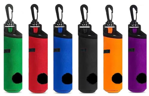 Hitopin 6 Pièce Sac de Transport pour Balles de Golf, Golf en Néoprène Portable avec Clip, Pochette Porte-Tee de Golf avec Clip, Sac de Transport pour Balle de Golf,pour Hommes et Femmes