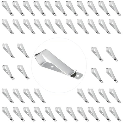 Garage Door Remote Visor Clip, Remote Visor Clips Replacement for Garage Door Remote Openers (Silver, Pack of 50)