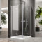 Duschkabine 90x90 cm Eckeinstieg Dusche Falttür 180º Duschabtrennung Eckduschkabine Falttür-Duschkabine 6mm Temperiertes Glas，Höhe 185cm,OHNE Duschwanne
