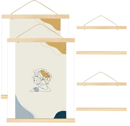 VEGCOO 2 Set Magnetisch Posterleiste 30 cm, A3 Posterleiste, Posterleiste Posterleisten Bilderrahmen, für Poster, Leinwände, Fotos (Originalholz - 2 Set, 31cm)