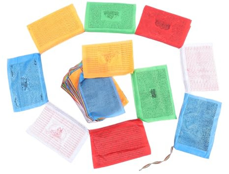 GARIOUANS Lot De 20 Drapeaux De Prière En Toile 28x35cm Décoratifs Pour Extérieur Traditionnel Pour Contemplation Et Jardin