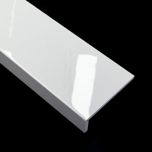 Cubierta blanca impermeable para alféizar de ventana, placa decorativa lisa para interiores y exteriores, cortable y fácil de instalar, 120 cm x 25 cm para mejorar la estética del hogar