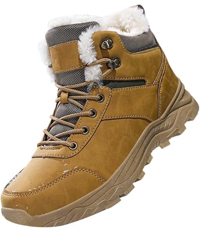 Generisch Chaussures d'hiver pour homme, bottes de neige épaisses et chaudes, semelle épaisse, chaussures de randonnée, chaussures de trekking, chaussures de sport, légères, antidérapantes