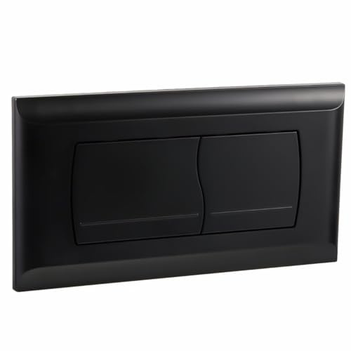 Empyreal Placca di Comando per Cassetta WC,Compatibile con Geberit Twinline 30&UP130,con Set di Leve e Telaio di Montaggio, Piastra Attuatore di Ricambio,Doppio Scarico,340 x 185mm(Opaco Nera)