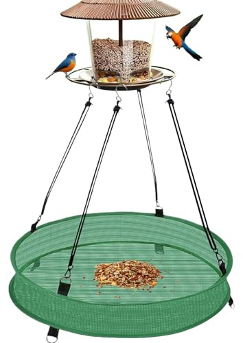 Bandeja para Pájaros 50 cm Bandeja de Alimentación con Malla y Protección