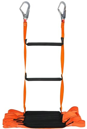 6.6 Feet Orange Fire Escape Ladder Emergency Fire Ladder for House Residence Reusable Portable Safety Ladders for Balcony Window