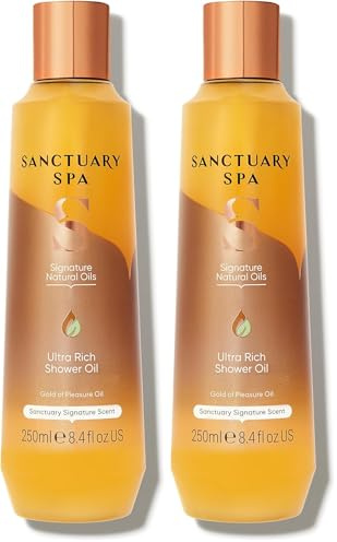 Sanctuary Spa Ultra Rich Shower Oil for Dry Skin, No Mineral Oil, Cruelty Free and Vegan, Orange, 250 ml (Pack of 2)
