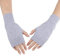 DWE Cashmere Fingerless Gloves - Winter Thermal Half Finger Mittens With Thumb Hole - Wrist Warmers Christmas Gifts for Women, Girls, Ladies, Men (Light Grey)