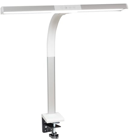 FeinTech LTL00310E LED-Schreibtischlampe 50 cm breit dimmbar mit Klemmfuß Klemmbar