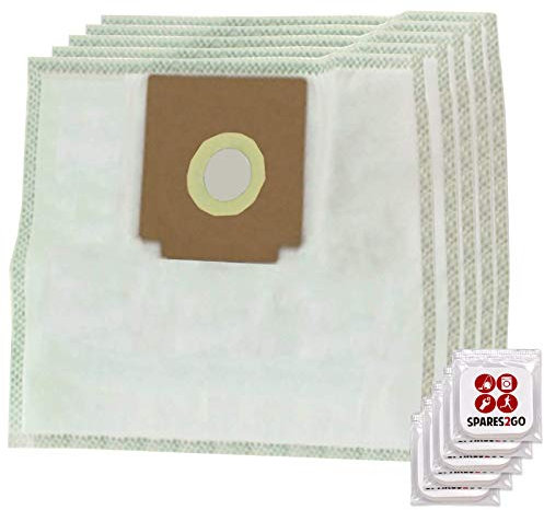 SPARES2GO SMS Microfibre Cloth Bags for Zanussi Compact Power ZAN3002, ZAN3002EL Vacuum Cleaner (Pack of 5 + Freshener Tabs)