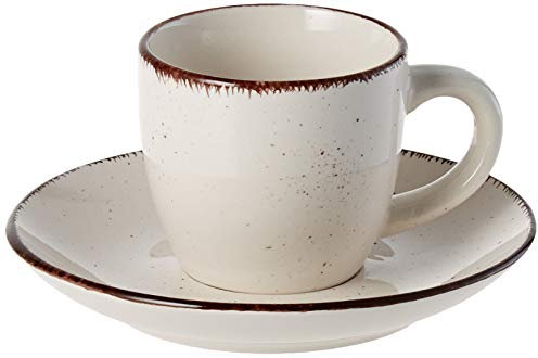 Tognana Stay - Juego de 6 tazas de café con plato, gres, beige