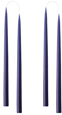 Kunstindustrien® Tapered Candles, Made in Denmark, 42 Colours Available, Dripless & Smokeless Dinner Candles, Candles Long Burning 15 Hours, Unscented Candle Gift Set, 4pcs. 2.2 x 35cm (Antique Blue)
