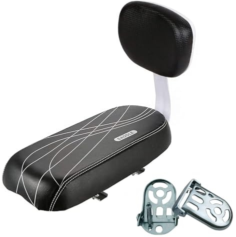 alouweekuky Pedales traseros de bicicleta,Cojín de Asiento Trasero de Bicicleta, Kit de Bicicleta de Montaje a la Trasera cojín reposabrazos, Respaldo reposapiés para niños Adultos,Pedal de Bicicleta