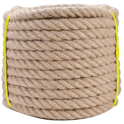 LZ.MZXU Cuerda de Yute 12mm x 15M Cuerda Yute Naturale Cuerda Cañamo Gruesa para Jardinería Artesanado Embalaje Decoración Cuerda
