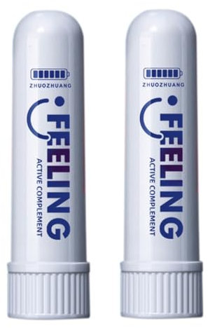 2 Stück Minze Riechstifte, Riechstifte für ätherische öle, ätherisches öl Röhren, Aromatherapie Nasal, Nachfüllbarer Inhalator Stick,Jederzeit Zum Mitnehmen Geeignet