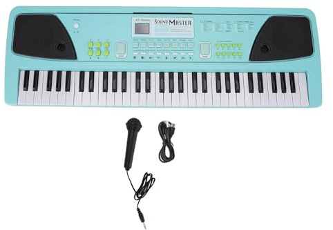 Piano Digitale Elettronico 61 Piano Tastiera per Pianoforte USB Ricaricabile Piano Elettrico Educativo con Mini Microfono per Bambini Piccoli