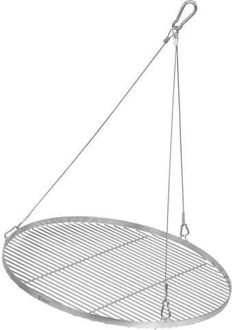 BBQ-Toro Grille en acier inoxydable ronde | Ø 70cm | Grille suspendue avec corde pour trépied | Accessoire de cuisson extérieur, grille pour barbecue, utilisation en plein air