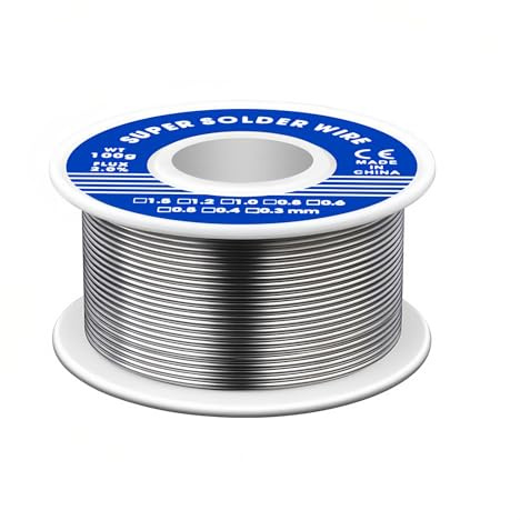 Lötzinn mit Flussmittel,Professioneller Lötdraht,Solder Wire,Lötzinn Draht mit Kolophoniumkern,Niedrigtemperatur Lötdraht für Elektronikreparaturen,Heimwerkerarbeiten und Modellbau,1mm,100g