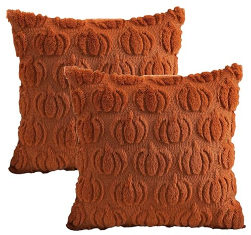 HTTDSLF 2 Pezzi Federe per Cuscino 45X45cm, Federa per Cuscino Autunnale Federa Zucca, Federe per Cuscino Autunnali, Ringraziamento Federe Decorative, per Autunno Ringraziamento Halloween