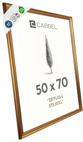 CABBEL Grande Cornice Foto Vintage Oro 50x70 cm AVI – Cornice Barocca Antica con Motivi Ornamentali, Ideale per Poster, Foto e Opere d’Arte, Decorazione Elegante da Parete