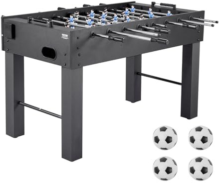VEVOR Foosball Table, 137 cm Standard Size Table, Indoor Full Size Foosball Tables for Home, Family, and Game Room, Durable Soccer Set, Includes 4 Balls, Score Keeper, and 2 Cup Holders