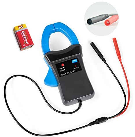 Kethvoz 605A - Pinza per misurazione della corrente da 600 A, con adattatore per multimetro, accessori per misurazione della corrente metallica in officine e installazioni elettriche e domestiche