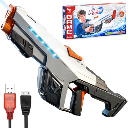 Pistola de Agua Electronica, Pistola de Agua Niños con Luces y Efectos de Sonido, Pistola Agua Electrica Alta Capacidad, Pistolas de Agua Juguetes Niños,Regalos para el día del Niño Juguetes de Playa