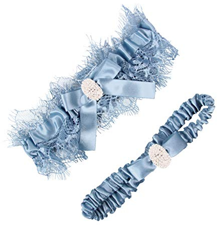 Powder Blue Wedding Garters for Women,Vintage Garters Belt for Wedding Leg Garter Set for Bride,Garters for Bride something blue garters for bride