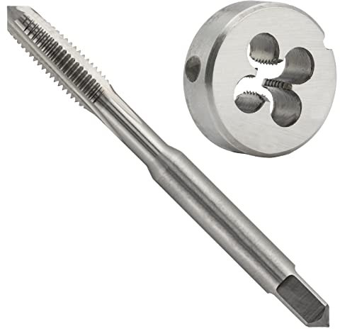 Aceteel Nr. 8-36 UNF Gewindeschneid-Set, 8 x 36 UNF Rechtshänder HSS Maschinengewindebohrer und 8 x 36 UNF Legierung Werkzeug Stahl Rundeisen