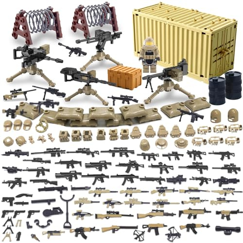 Felicify Soldat Militaire Jouet, Kit de Jouet Militaire, Figurine Militaire, WW2 Soldats Jouets, Arme Jouets WW2, Cadeau d'anniversaire pour Fans (A)
