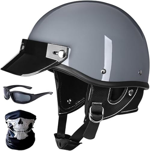 Caschi Da Moto Per Uomo E Donna Omologati ECE, Caschi Per Ciclomotori Con Visiera, Fodera Traspirante E Rimovibile, Per Scooter/Ciclomotori C,XS/(53~54cm)