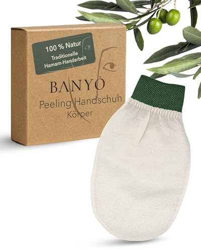 BANYÔ Hamam Peelinghandschuh I Wiederverwendbarer Duschhandschuh aus 100% Viskose I Effektives Peeling mit reichhaltigem Schaum für den Körper I Fördert die Durchblutung & pflegt trockene Haut