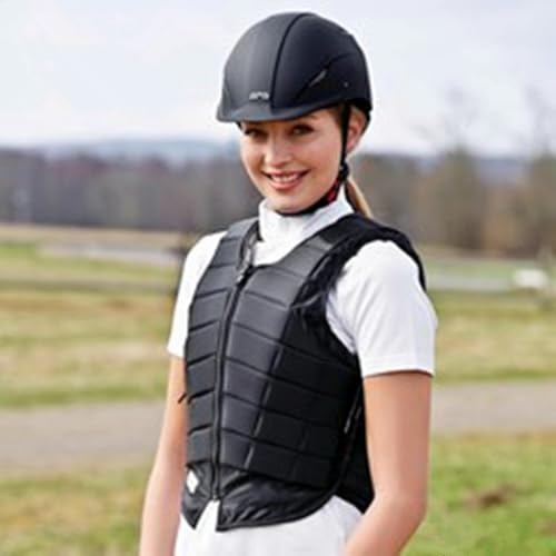 UNISTRENGH Horse Riding Safety Vest Eventing Equestrian Horse Riding Training Foam Padded Protective Gear for Adults Body Protector (Black, Large)