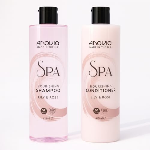Anovia SPA Nourishing Shampoo and Conditioner Set, Lily & Rose, Vegan Formula, 415ml Each.