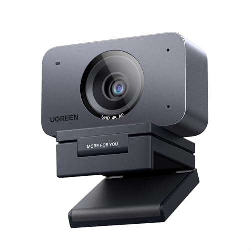 UGREEN FineCam 4K Webcam 30FPS Ultra HD Webcam USB Fuoco Automatico Treppiede Metallico Doppio Microfono Face AE Commutazione Verticale Orizzontale per Windows MacOS Linux Youtube Skype Appel Zoom