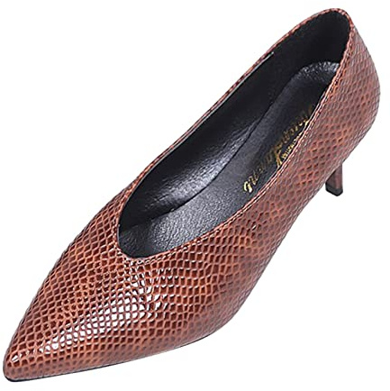 Generisch Kitten - Zapatos de tacón para mujer, de alto rendimiento, sin cordones, color, marrón, 42 EU