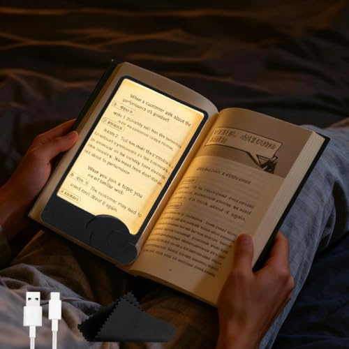 CHENBOOW Lampada da Lettura a LED,Luce Piatta a LED,Lucina Portatile per Leggere,Lampada Libro Piatta,Generico Luce per Libri a LED Intelligente,per Leggere a Letto