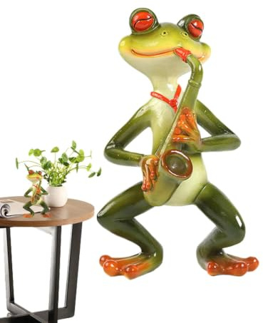 Figurine di rana, statua da giardino di rana | Decorazioni per statue da giardino in miniatura con | Decorazioni esterne resistenti alle intemperie per patio e cortile, scultura di animali con st
