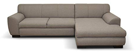 DOMO Collection Divano angolare Nika, divano con funzione di sonno a L, angolo moderno, divano ad angolo, divano ad angolo, divano letto, 277 x 156 x 78 cm (larghezza x profondità x altezza), marrone
