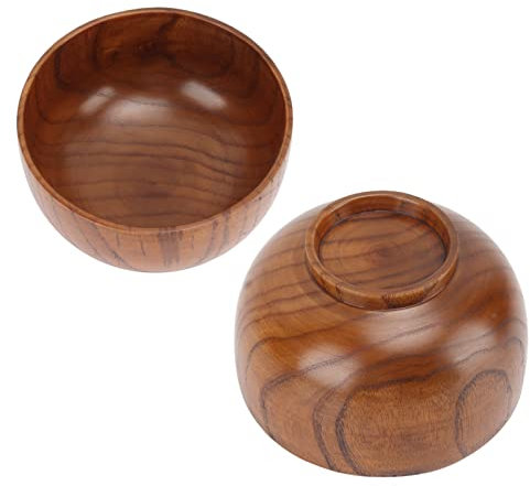 Cuenco de Sopa de Madera, Cuenco de Madera para Ensalada de Estilo Japonés, Cuenco de Madera Redondo Suave Exquisito para Ensalada de Fideos de Arroz, Fruta