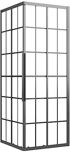 Bussandri Exclusive – Duschkabin matt ESG 70 x 70 x 180 cm svart