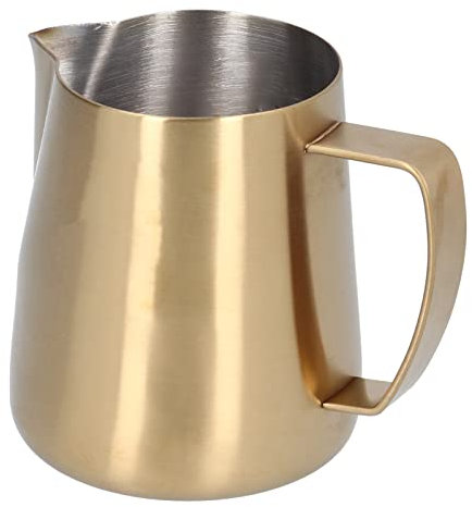 Brocca per Schiuma di Latte Accessori per Macchina da Caffè per Cappuccino in Acciaio Inossidabile Tazza per Latte Art con Manico Isolato Brocca per Cottura a Vapore Brocca per Latte Adatta per Caffè,