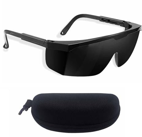 XoeLLe UV Schutzbrille, Sicherheitsbrille mit Brillenetui, Laser Schutzbrille IPL 190nm-2000nm, Blendschutzbrillen Laser Brille für Schönheit Laser Haarentfernung Rostentfernung Graviermaschinen