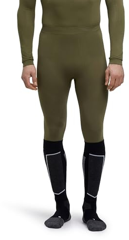 FALKE Men's Warm Long M Ti Functional Yarn Quick Dry 1 Piece Base Layer Bottom, Green Herb 7754, S
