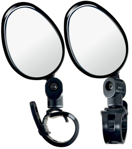 Miroirs De Vélo 2 Pièces HD Rétroviseur Vélo Noir 360° Réglable Miroir Convexe Miroir de Vélo de Guidon pour VTT,Trotinette Electrique Vélo Électrique