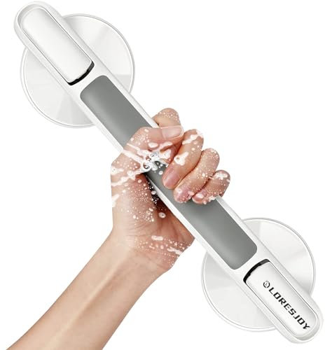Poignée Douche De Sécurité Pour Personnes Âgées, Handicapées, Poignée à Ventouse, Barre d‘Appui Pour Salle De Bain, Barre De Maintien Douche Sans Perçage Pour Baignoire, WC (1pc)
