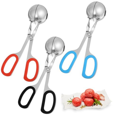MAGICLULU 3pièces Set De Pinces à Boulettes De Viande Acier Inoxydable Moule Antiadhésif Polyvalent Pour Cuisine Fabrication Facile De Boulettes Biscuits Et Glaces Et Pratique