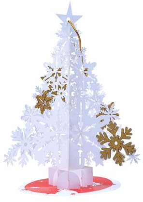 Carte de vœux pop-up 3D pour Noël - Motif flocon de neige - Pour le Nouvel An - Fait à la main - Carte postale