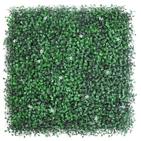 HNGKGJBL Pannelli di Bosso Artificiali, Siepi Artificiali 50 x 50cm, Pannelli Per Piante di Bosso Verdi Per Piante Artificiali Recinzioni, Bosso Verde Edera Recinzione di Privacy Screening(BB,10PCS)